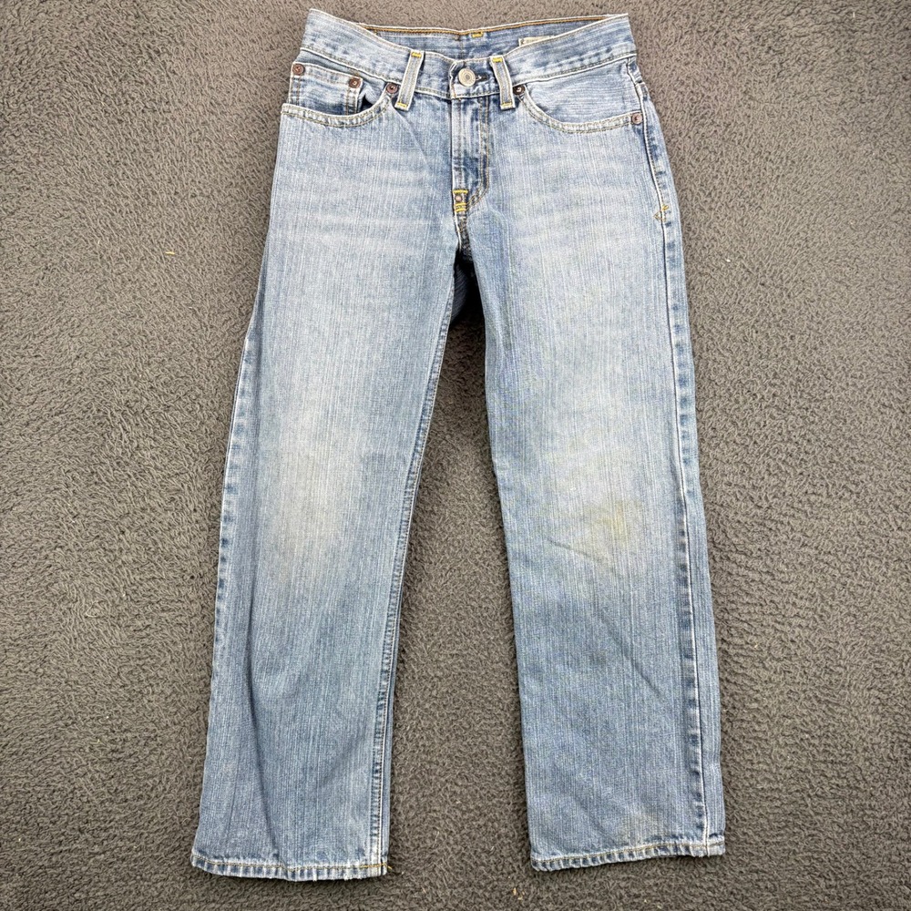 Polo Ralph Lauren Kids Size 8 Blue Denim Jeans Straight Leg Faded Distressed